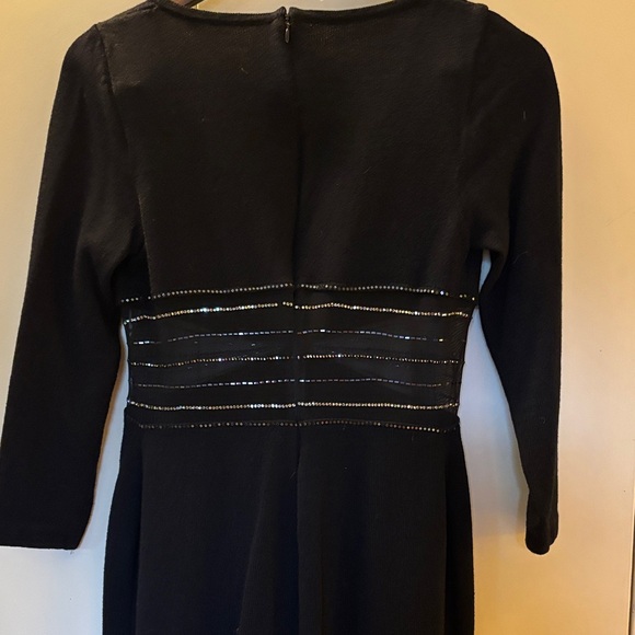 St. John Evening by Marie Gray Black with Sheer Waist and Embellishments Sz 4 - Picture 9 of 10